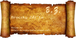 Broczky Zéta névjegykártya